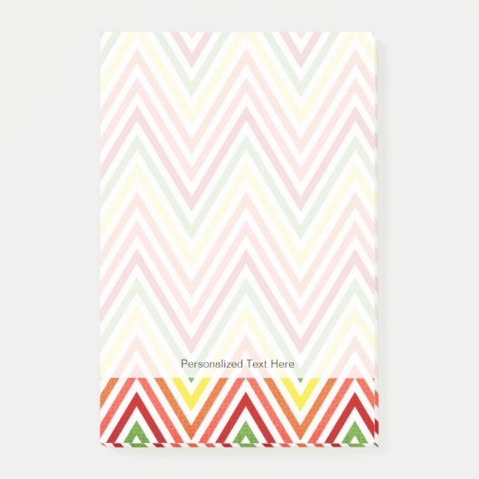 Farbiges Zigzag Zickzack Muster Post-it Klebezettel (Vorderseite)