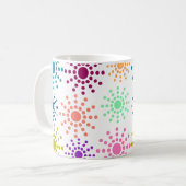 Farbiges Zirkelmuster Kaffeetasse (Vorderseite Links)