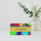 Farbiges Zirkelmuster Visitenkarte (Stehend Vorderseite)