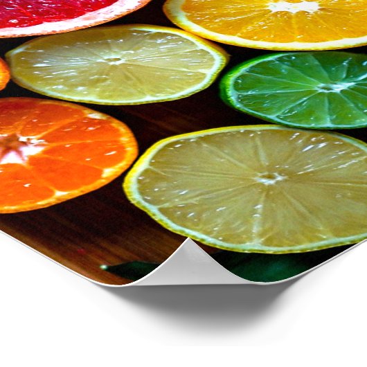 Farbiges Zitrusfrüchtefrucht, maximales Foto Poster (Ecke)