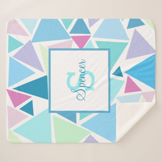 FARBIL TRIANGLES Sherpa Blanket Sherpadecke (Vorderseite (Horizontal))