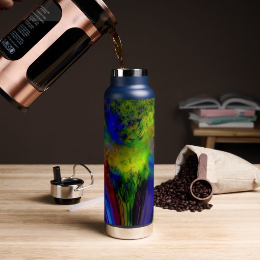 "Farbinfusion" (mit Stroh/Pop-up) Wasserflasche Trinkflasche (Kaffee)