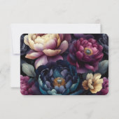 Farbintensive Blumengestaltung RSVP Karte (Rückseite)
