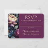 Farbintensive Blumengestaltung RSVP Karte (Vorderseite)