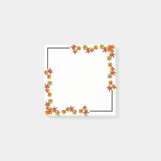 Farbintensive Herbstwald-Ahornblätter Post-it Note Klebezettel (Vorderseite)
