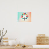Farbintensive konzeptionelle Kunst: Idee Blüht Abs Poster (Küche)