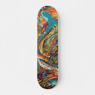 Farbintensive psychedelische Gestaltung Skateboard