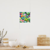 Farbintensiver Sukkulenten-Botanischer Garten im S Poster (Küche)
