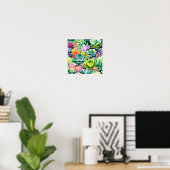 Farbintensiver Sukkulenten-Botanischer Garten im S Poster (Heimbüro)