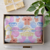 Farbintensives abstraktes Muster mit Blumen Seidenpapier (Geschenk)
