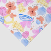 Farbintensives abstraktes Muster mit Blumen Seidenpapier (Detail)