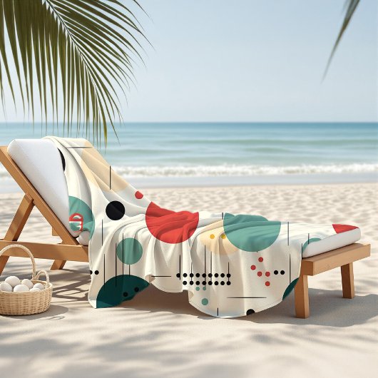 Farbintensives geometrisches Muster aus der Mitte Strandtuch