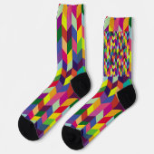 Farbintensives geometrisches Musterdesign – modern Socken (Linkes Detail)