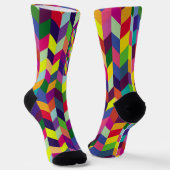 Farbintensives geometrisches Musterdesign – modern Socken (Gewinkelt)