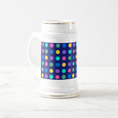 Farbintensives geometrisches Punkte-Design -  Bierglas (Vorderseite Links)