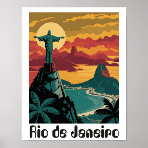 Farbintensives Rio de Janeiro Brasilien Reise Kuns Poster