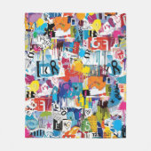 Farbintensives städtisches Graffiti-Muster (8) Fleecedecke (Vorderseite)