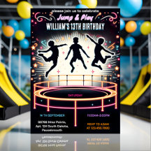 Farbjunge Kinder cool Trampolin Park 13. Geburtsta