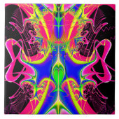 Farbkakophonie-Fraktal Fliese (Vorderseite)