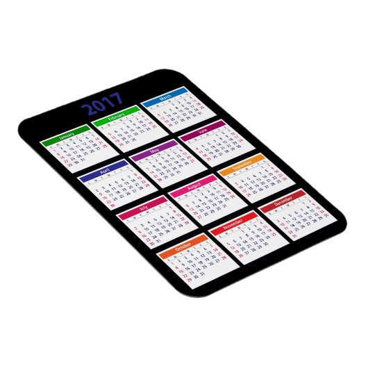 Farbkalender 2017 anpassbar magnet (Rechte Seite)