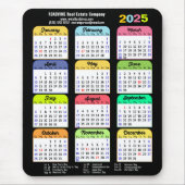 Farbkalender 2025 US-Feiertage für Unternehmen Mousepad (Vorne)