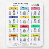 Farbkalender 2025 US-Feiertage für Unternehmen Mousepad (Vorne)