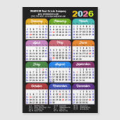 Farbkalender 2026 US-Urlaub Corporate Magnetic Magnetkarte (Vorderseite)