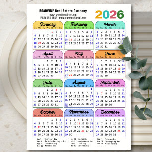 Farbkalender 2026 US-Urlaub Corporate Magnetic Magnetkarte