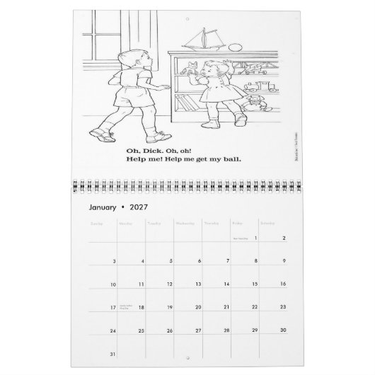 Farbkalender Dick und Jane Kalender (Jan 2027)