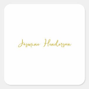 Farbkalligrafie Beruflicher Individuelle Name Quadratischer Aufkleber