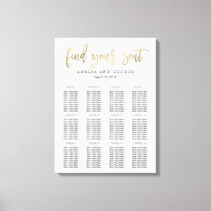 Farbkalligrafie-Seating-Chart-Leinwand-Imitate Gol Leinwanddruck