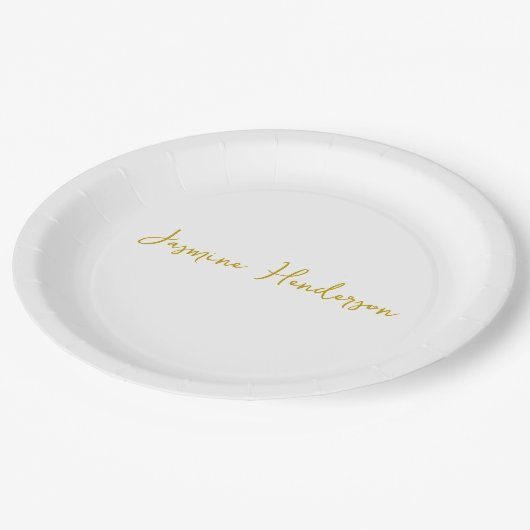 Farbkalligraphie Beruflich Pappteller (Schrägansicht)