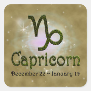 Farbkapricorn Zodiac Astrologisches Zeichen Quadratischer Aufkleber