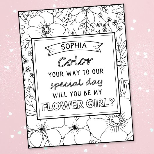 Farbkarte für personalisierte Blumenmädchen