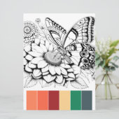 Farbkarten für Schmetterlinge für Erwachsene und F Einladung (Stehend Vorderseite)