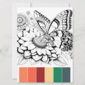 Farbkarten für Schmetterlinge für Erwachsene und F Einladung (Vorderseite)