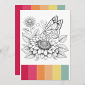 Farbkarten für Schmetterlinge für Erwachsene und F Einladung (Vorne/Hinten)