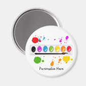 Farbkasten mit Spritzern Magnet (Vorderseite/Rückseite)