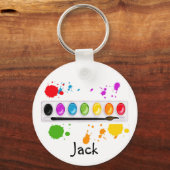 Farbkasten mit Spritzern Schlüsselanhänger (Vorderseite)