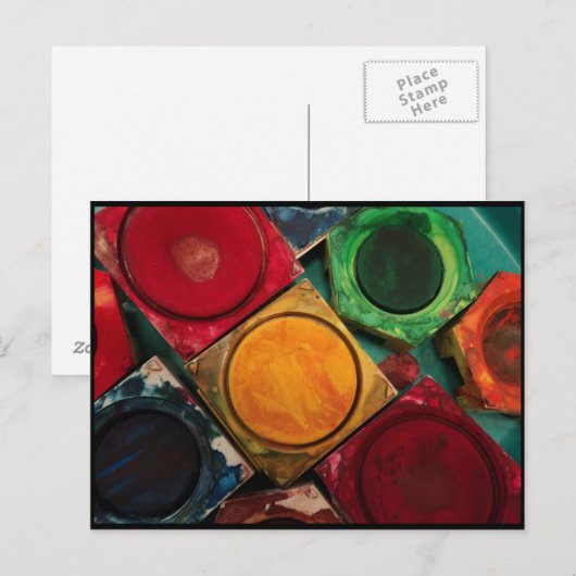 Farbkastenpalette Postkarte (Vorne/Hinten)