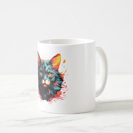 FARBKATZE KAFFEETASSE (VorderseiteRechts)