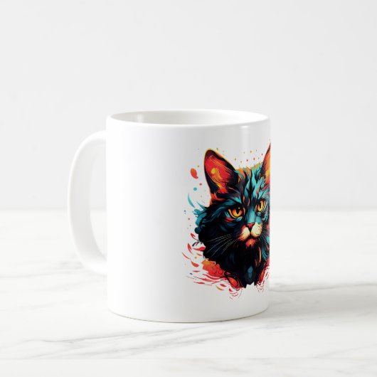 Farbkatze Kaffeetasse (Vorderseite Links)