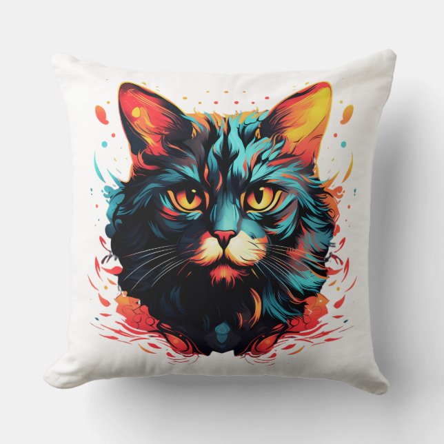 Farbkatze Kissen (Vorderseite)