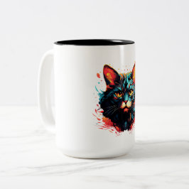 Farbkatze Zweifarbige Tasse