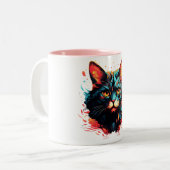 Farbkatze Zweifarbige Tasse (Vorderseite Links)