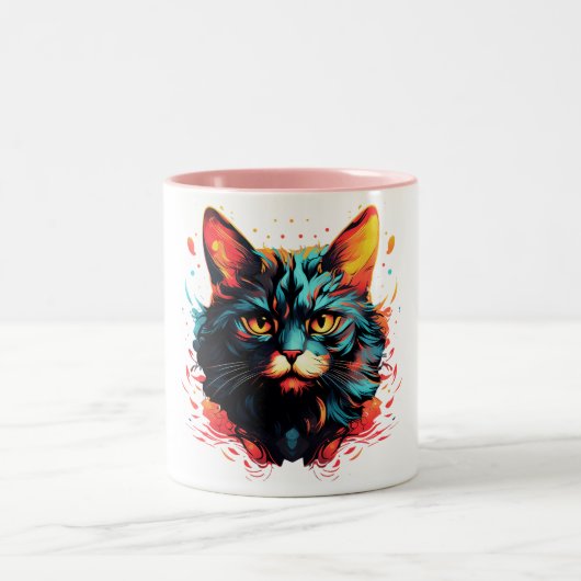 Farbkatze Zweifarbige Tasse (Mittel)