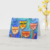 Farbkatzen - Grußkarte Karte (Gelbe Blume)