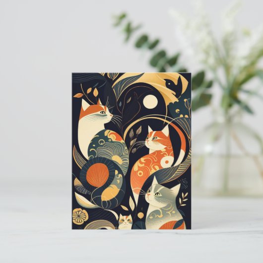 Farbkatzen Postkarte (Stehend Vorderseite)