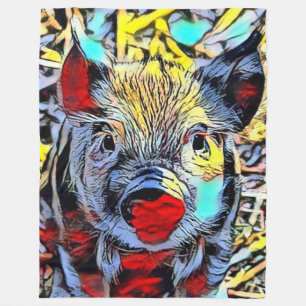 Farbkick - Ferkel Fleecedecke