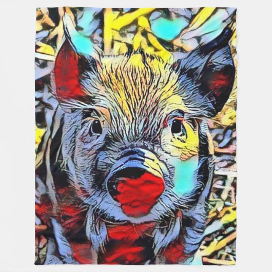 Farbkick - Ferkel Fleecedecke (Vorderseite)